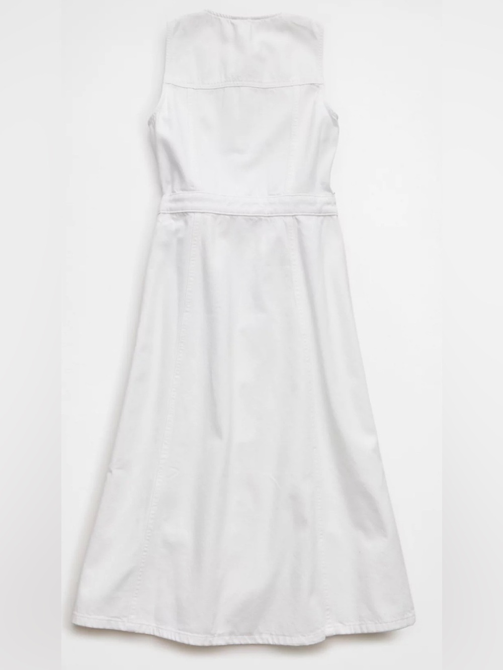 American Eagle Sleeveless White Button-Front Midi Dress - Picture 4 of 8